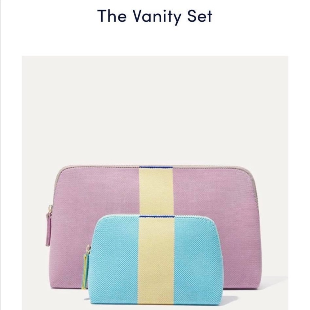 🆕ROTHY’S NWT The Vanity Set - Tulip Pink & Teal Sky - In Box - Beautiful